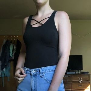 black Hollister bodysuit